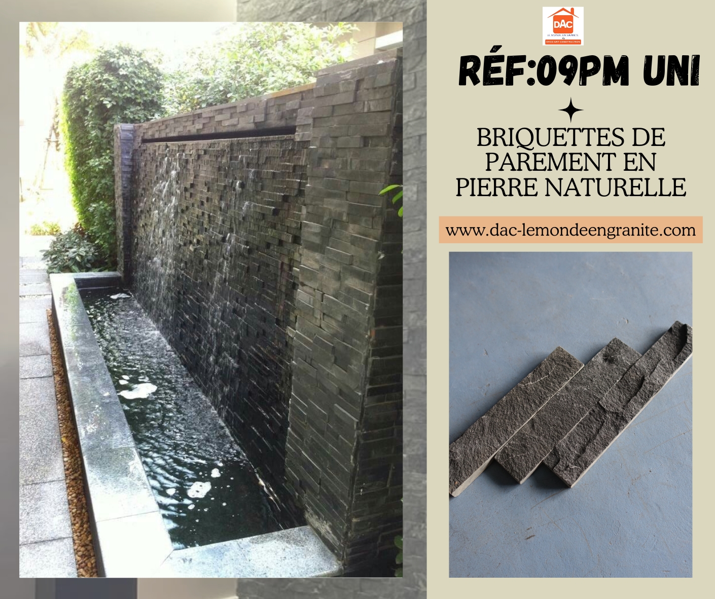 Briquettes de parement en granite